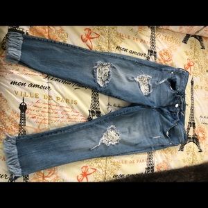 Distressed jeans